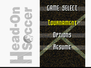 Head-On Soccer title screen for Super Nintendo